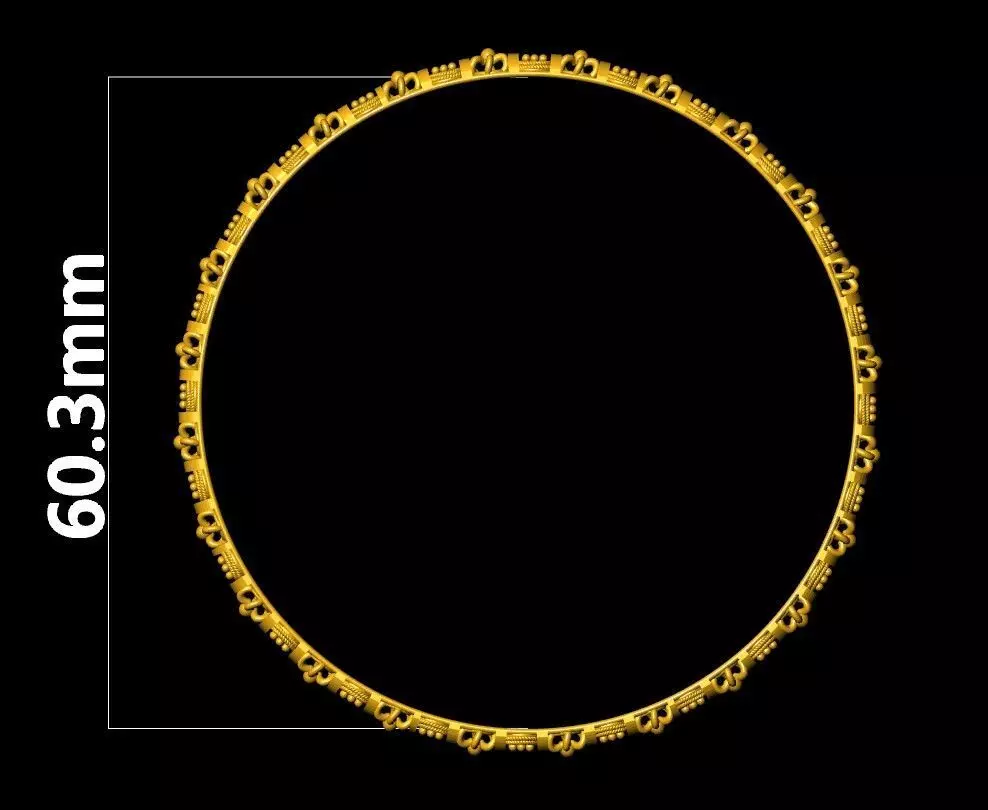 Traditional indian Bangle for Women 3D print model_3