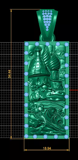 Castle Landscape Pendant Free 3D print model_3