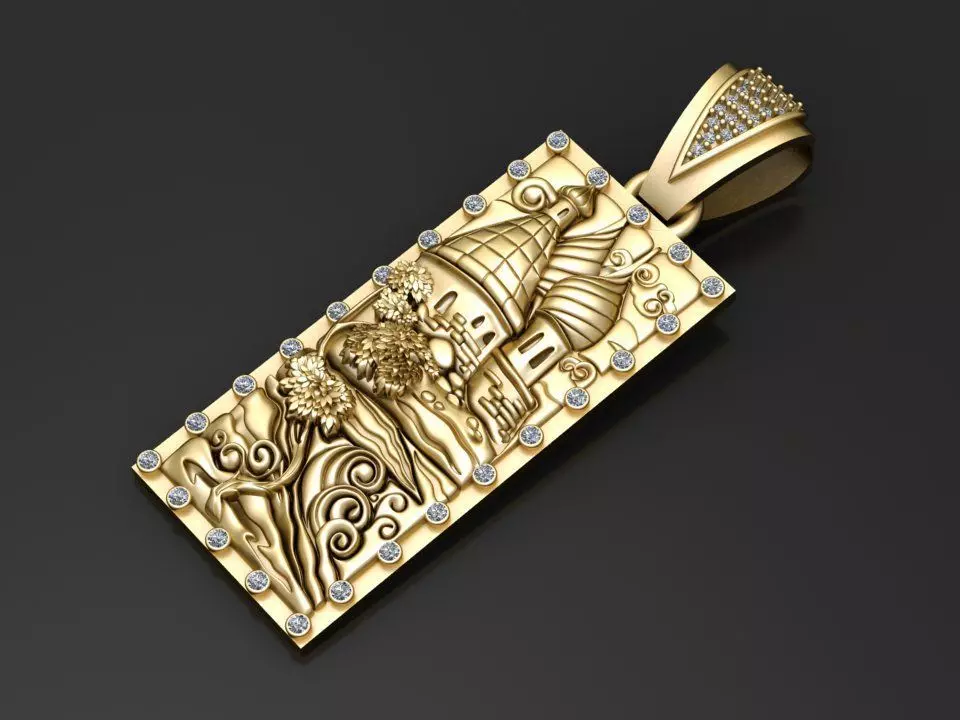 Castle Landscape Pendant Free 3D print model_1