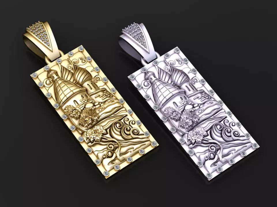 Castle Landscape Pendant Free 3D print model_2