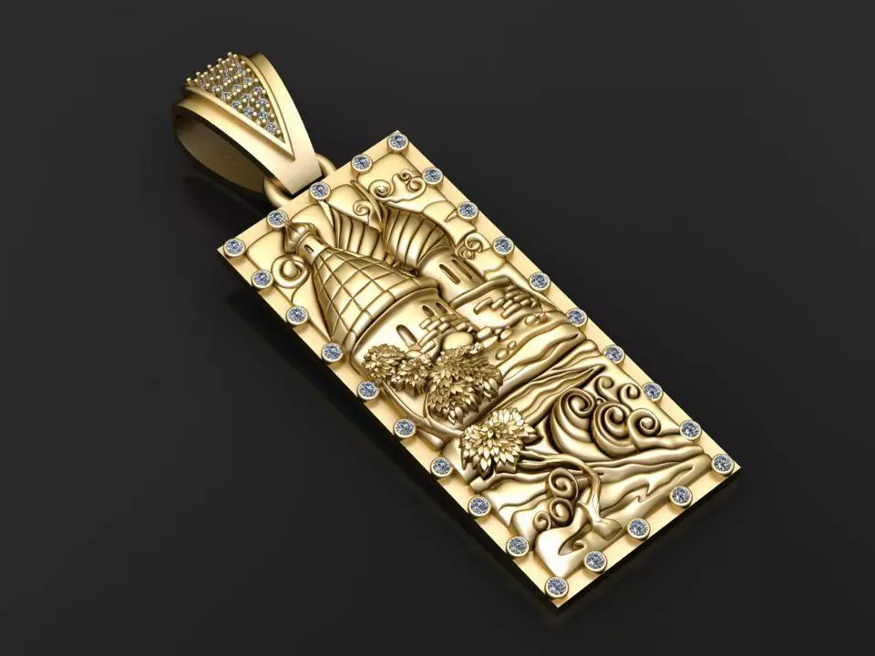 Castle Landscape Pendant Free 3D print model_0