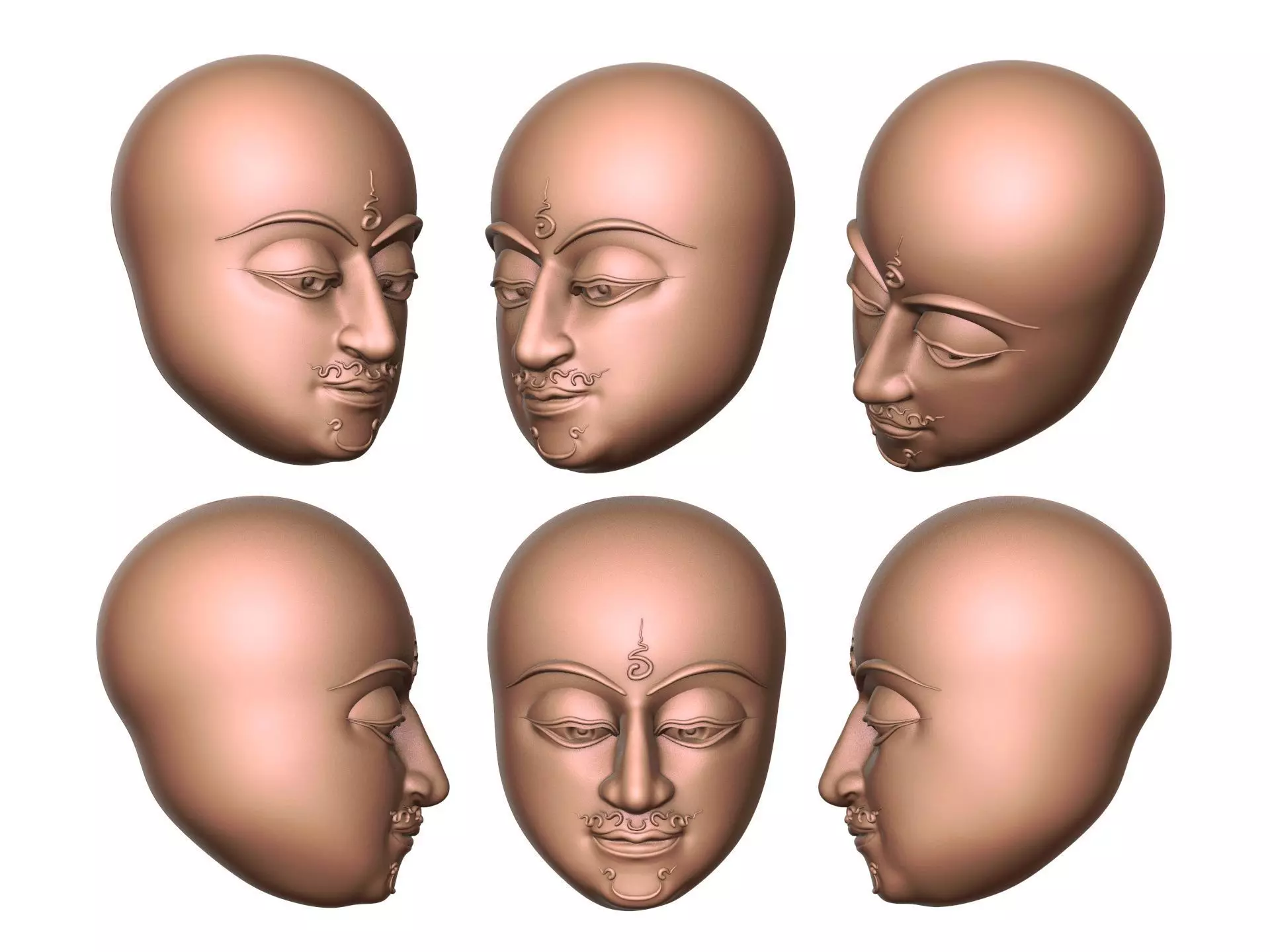 Chibi Four-Faced God 17 styles Low-poly 3D model