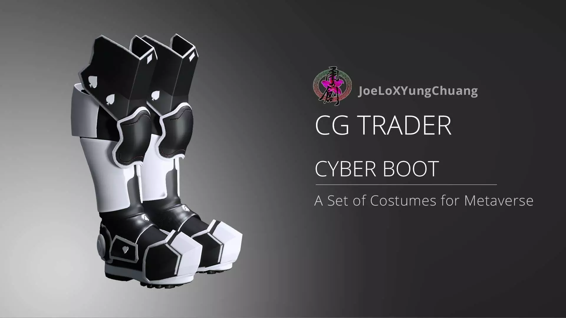 CG Cyber Boots Low-poly 3D model_0