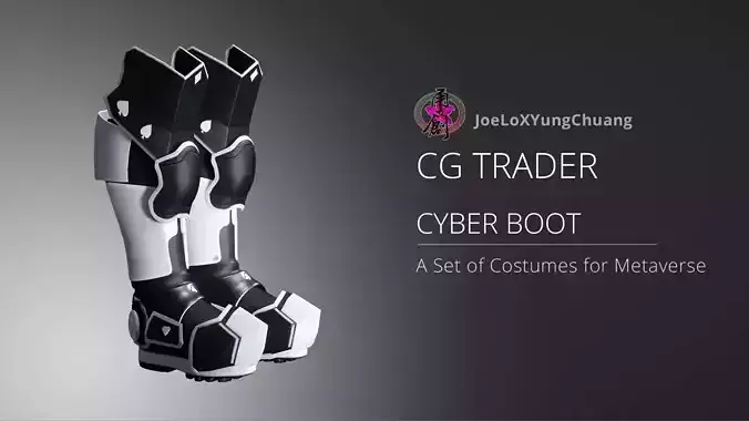 CG Cyber Boots Low-poly 3D model