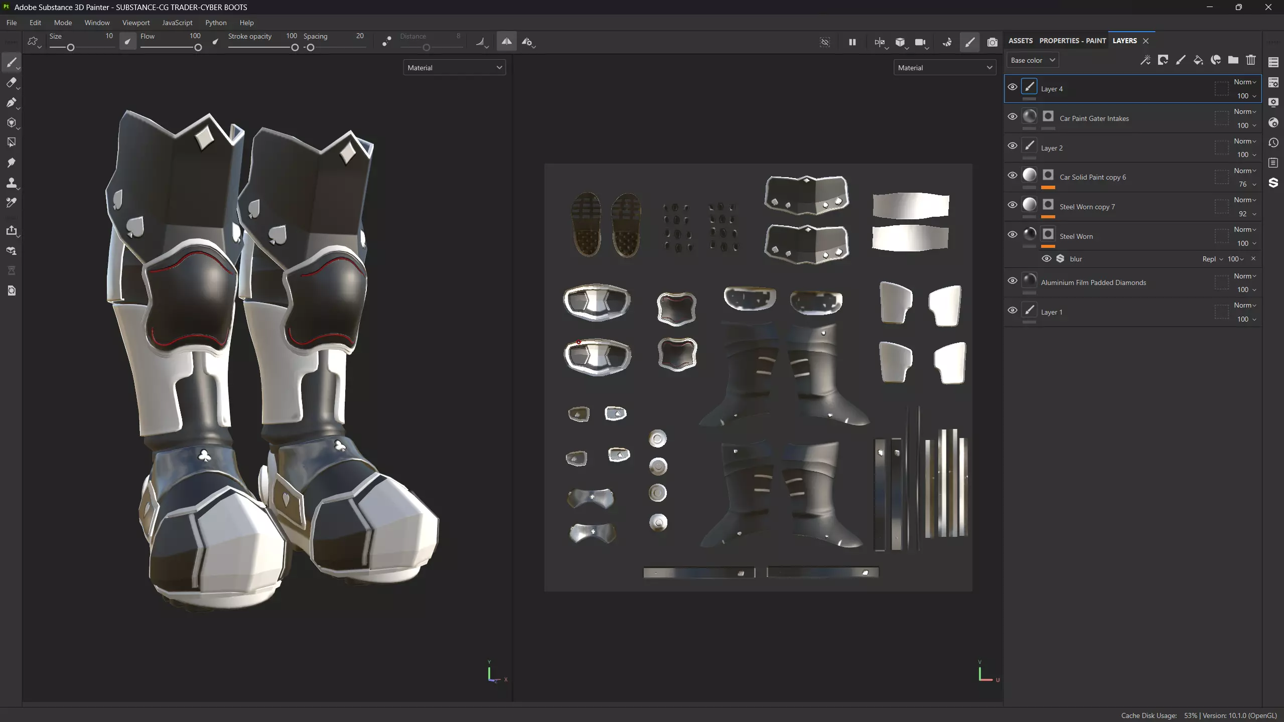 CG Cyber Boots Low-poly 3D model_5