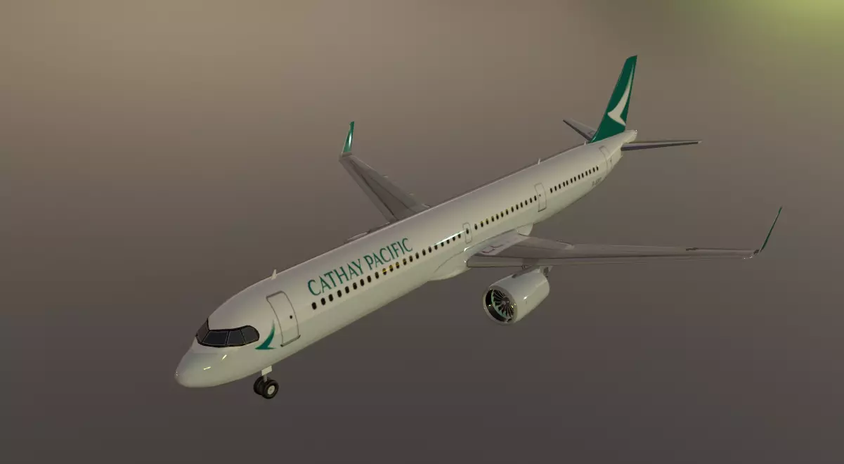 Cathay Pacific Airbus a321neo low poly 3D model Low-poly 3D model_10