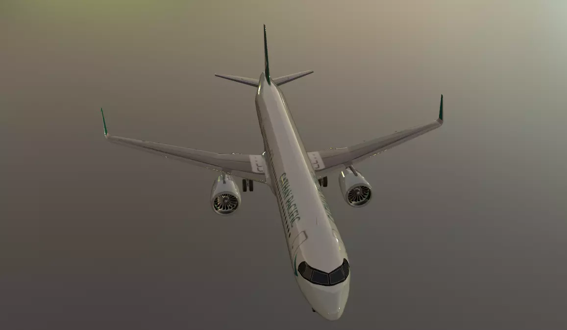 Cathay Pacific Airbus a321neo low poly 3D model Low-poly 3D model_9