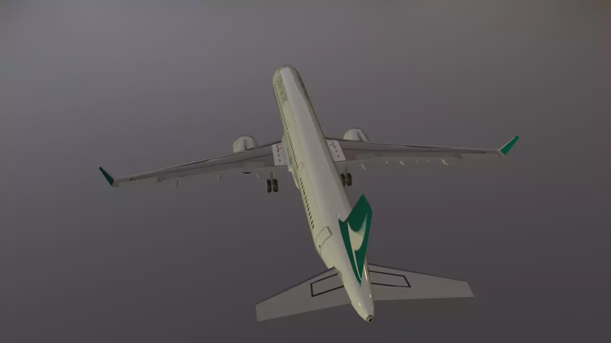Cathay Pacific Airbus a321neo low poly 3D model Low-poly 3D model_4