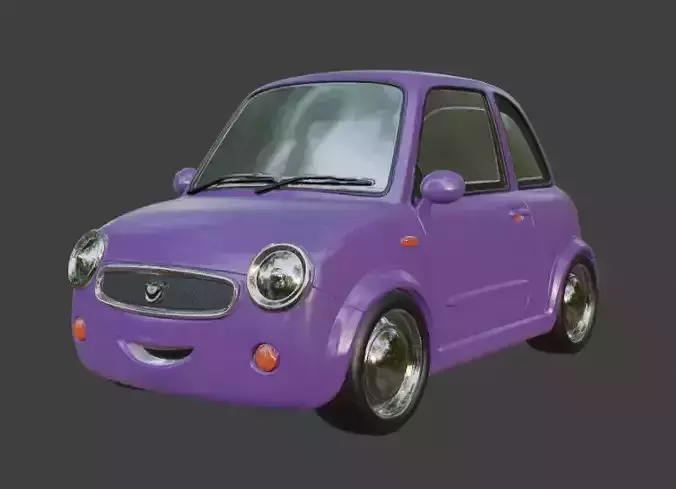 Cartoon purple car for 3D Printing 3D print model