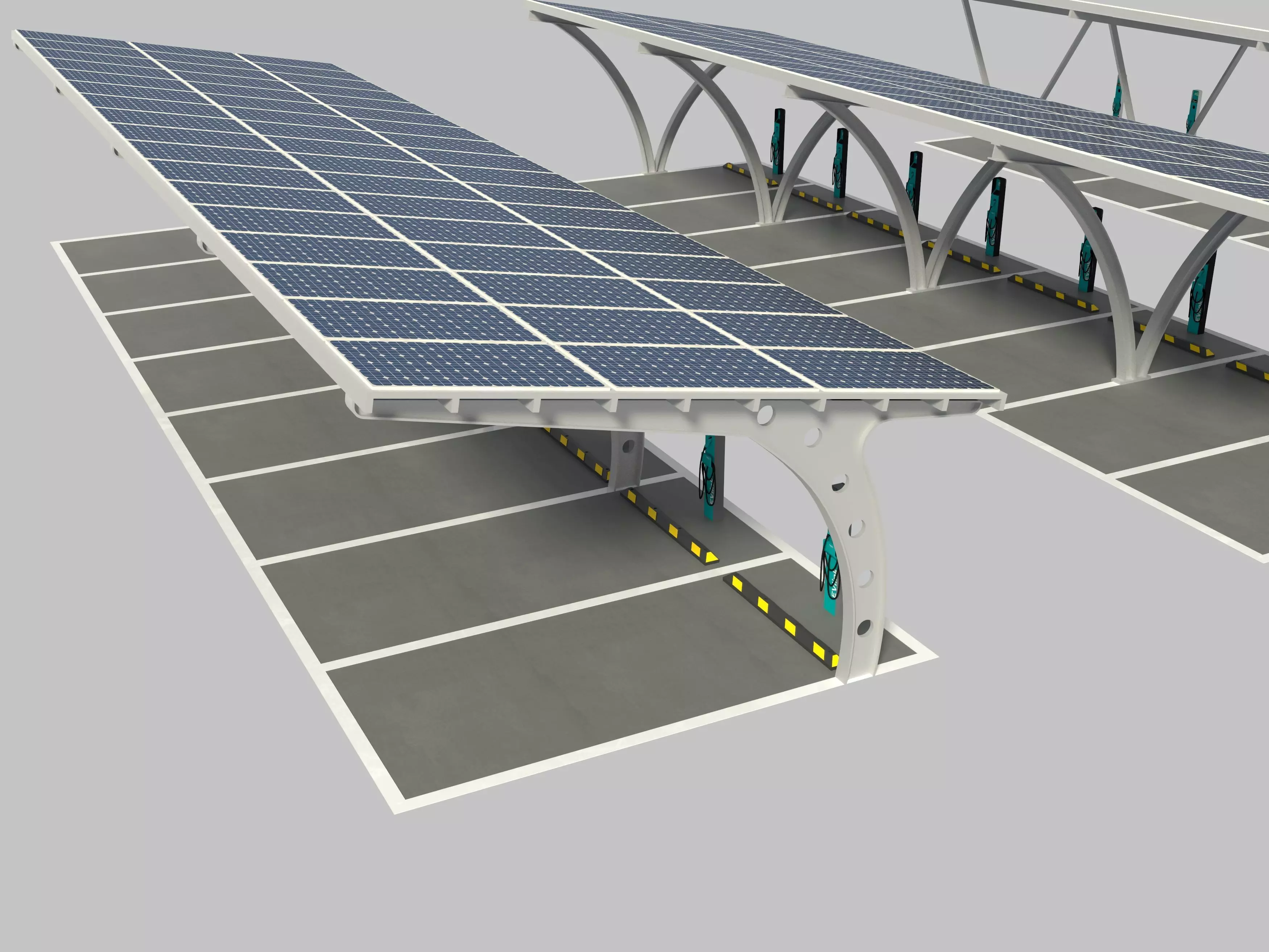 Electric Vehicle Charging Station 3D model_4