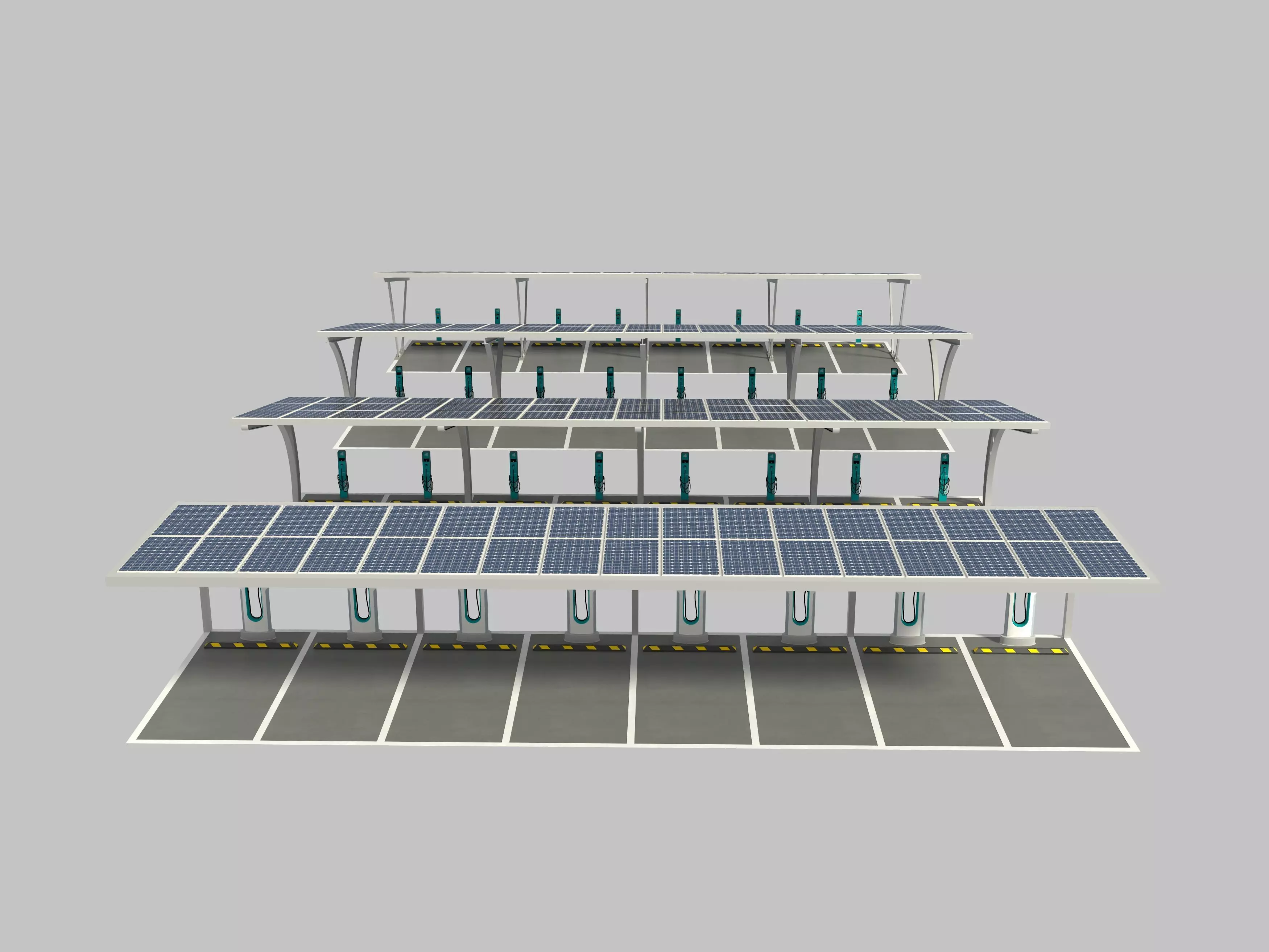 Electric Vehicle Charging Station 3D model_2