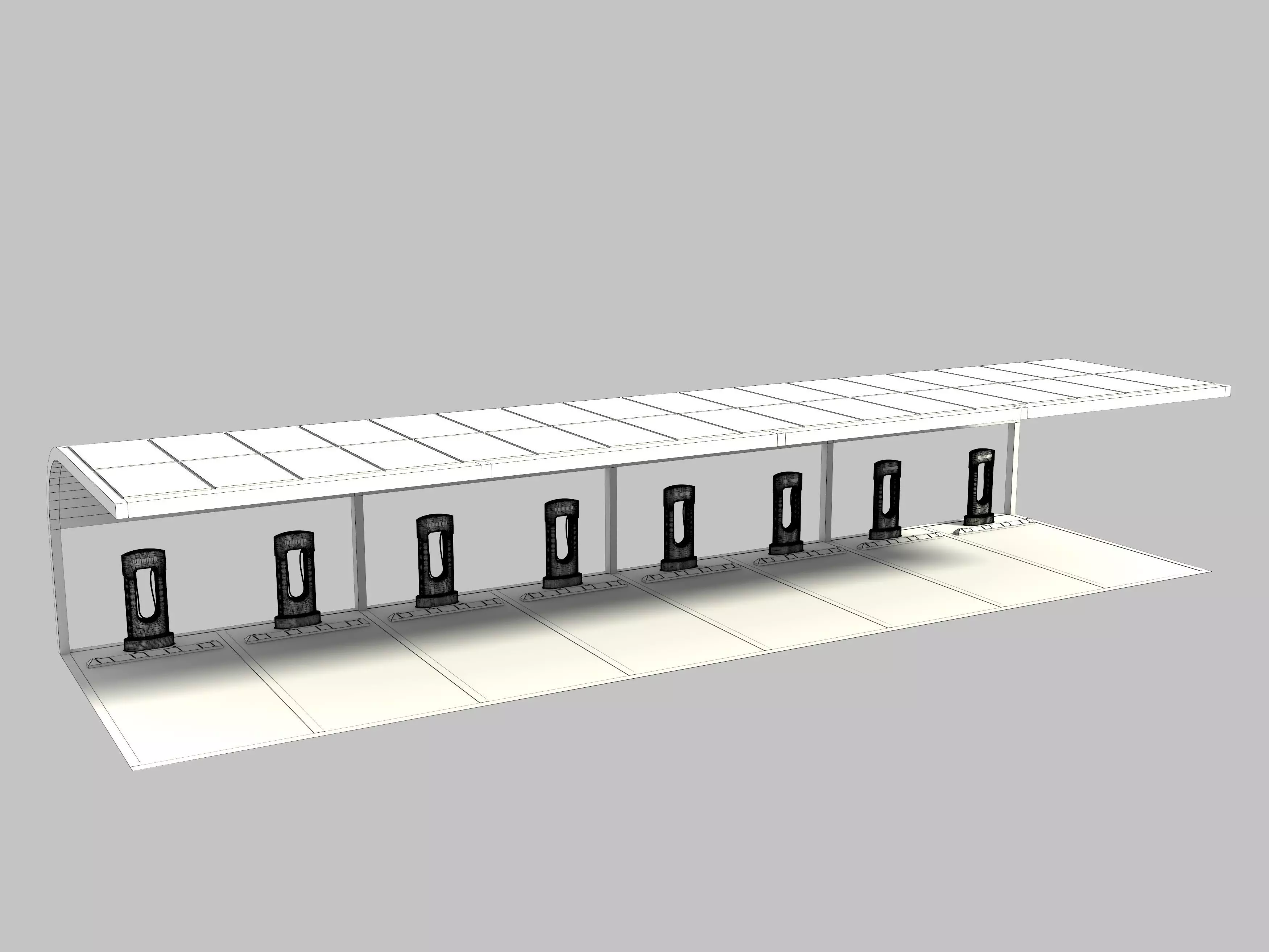 Electric Vehicle Charging Station 3D model_15