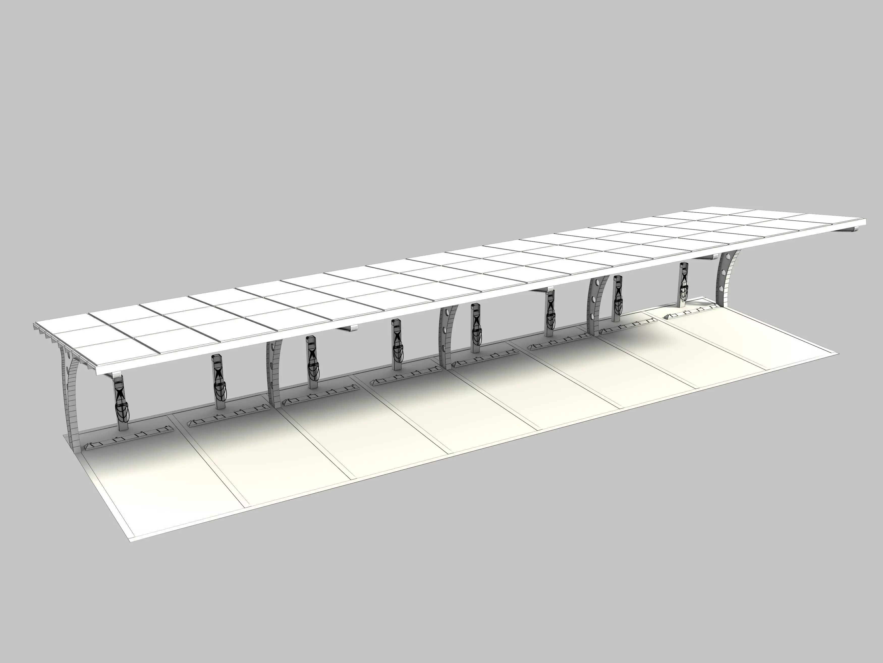 Electric Vehicle Charging Station 3D model_16