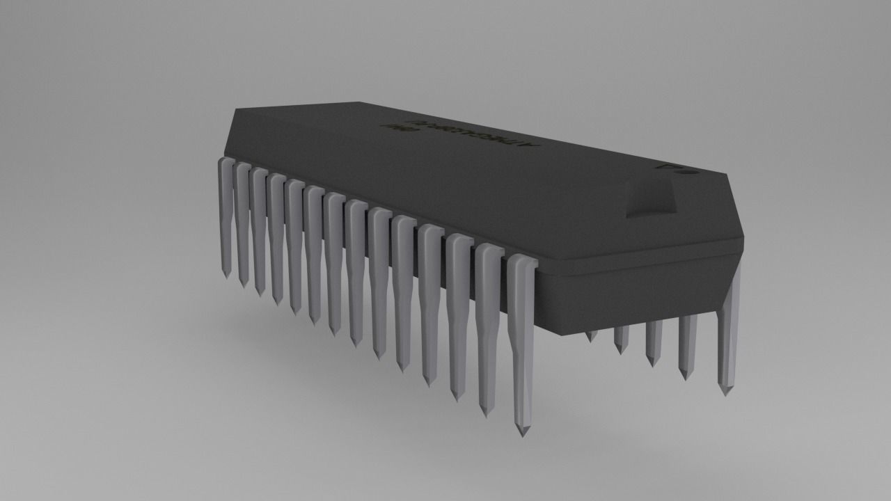 ATMega328P-PU Microcontroller Free low-poly 3D model_9