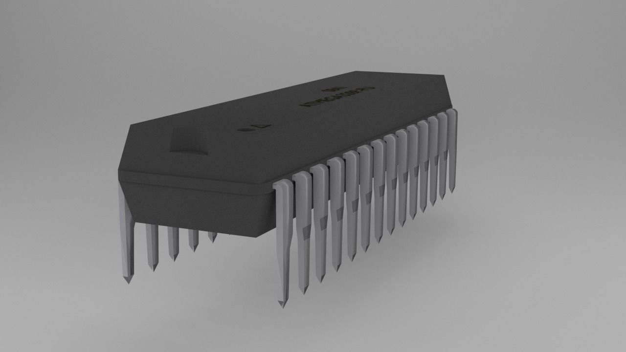 ATMega328P-PU Microcontroller Free low-poly 3D model_67