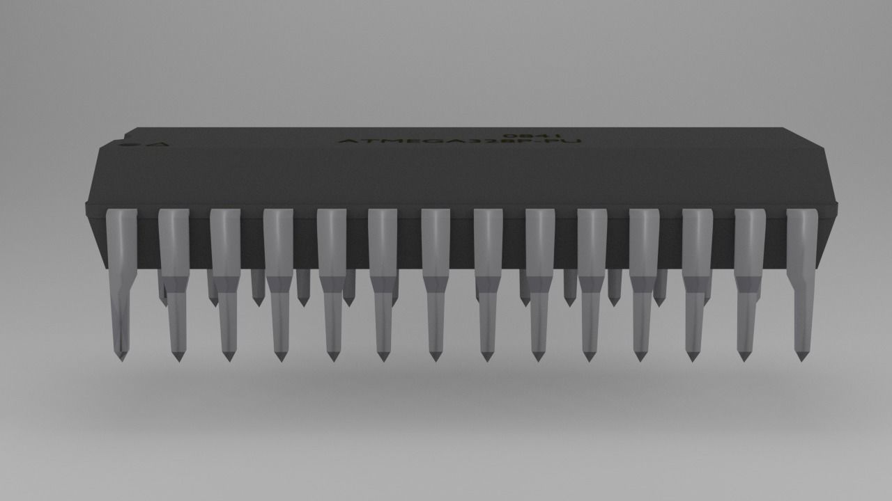 ATMega328P-PU Microcontroller Free low-poly 3D model_54