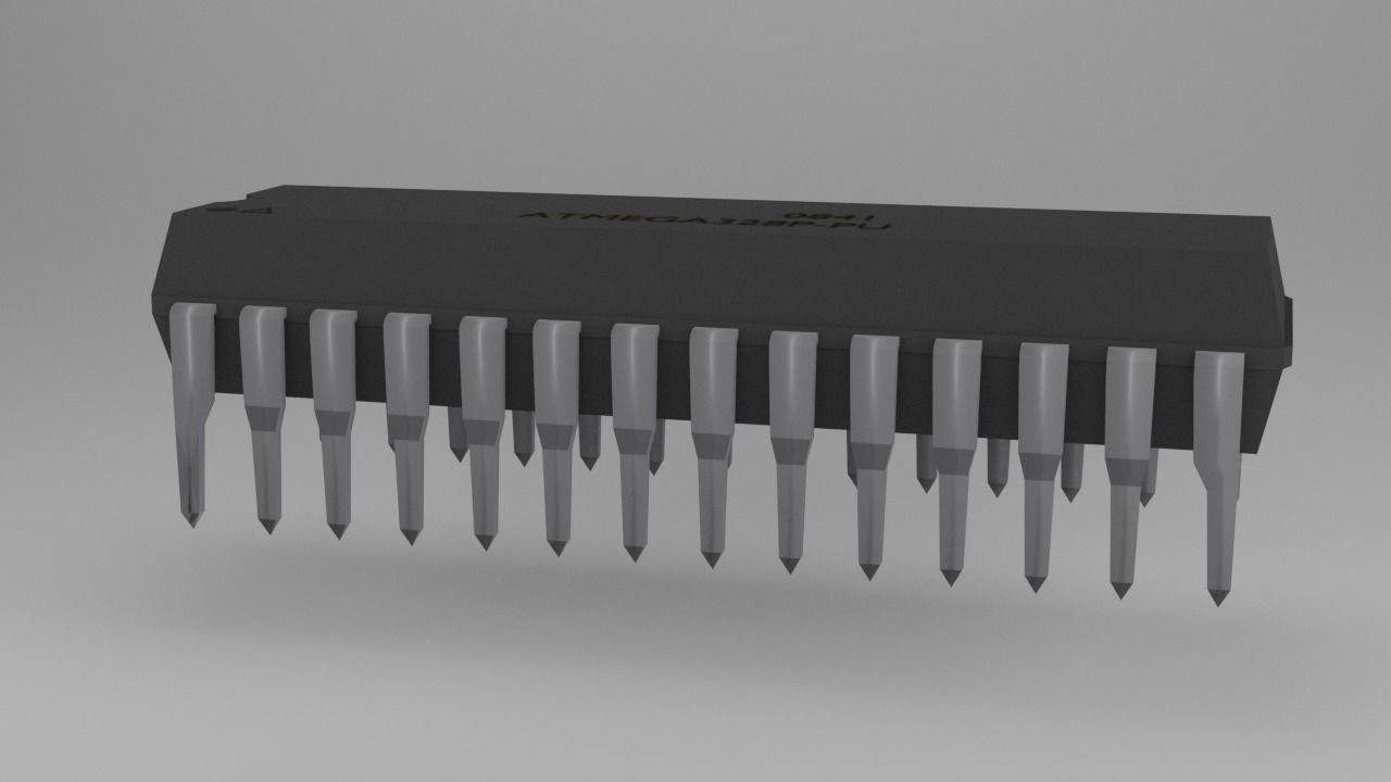 ATMega328P-PU Microcontroller Free low-poly 3D model_51