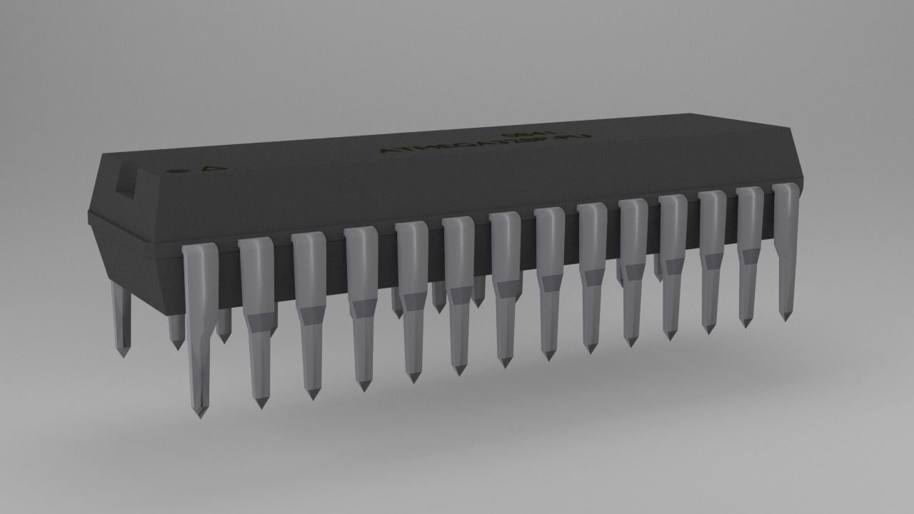 ATMega328P-PU Microcontroller Free low-poly 3D model_60