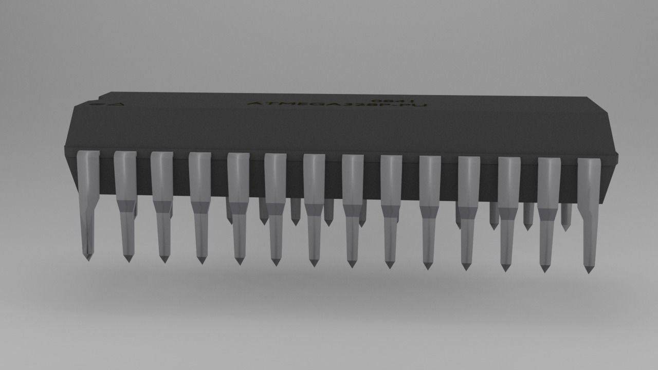 ATMega328P-PU Microcontroller Free low-poly 3D model_53