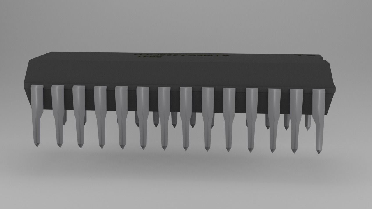 ATMega328P-PU Microcontroller Free low-poly 3D model_17