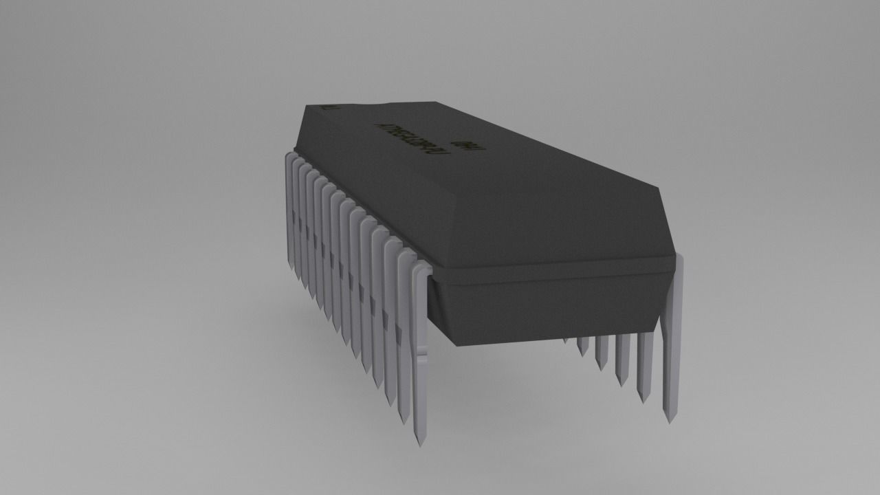 ATMega328P-PU Microcontroller Free low-poly 3D model_38