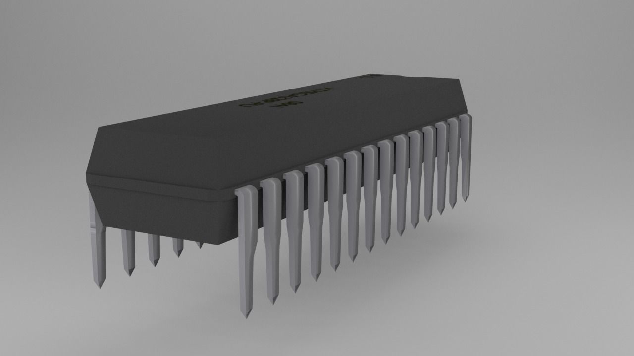 ATMega328P-PU Microcontroller Free low-poly 3D model_30