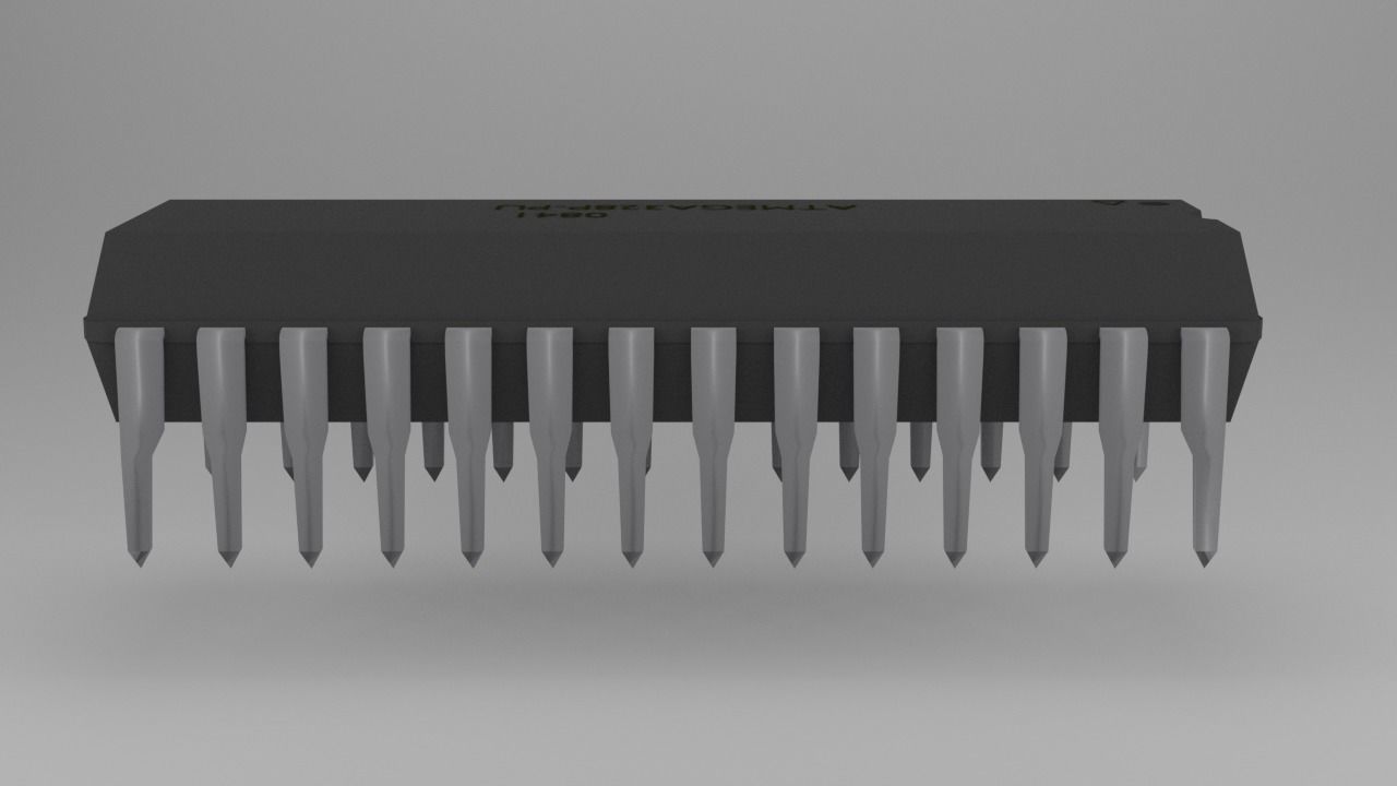 ATMega328P-PU Microcontroller Free low-poly 3D model_18