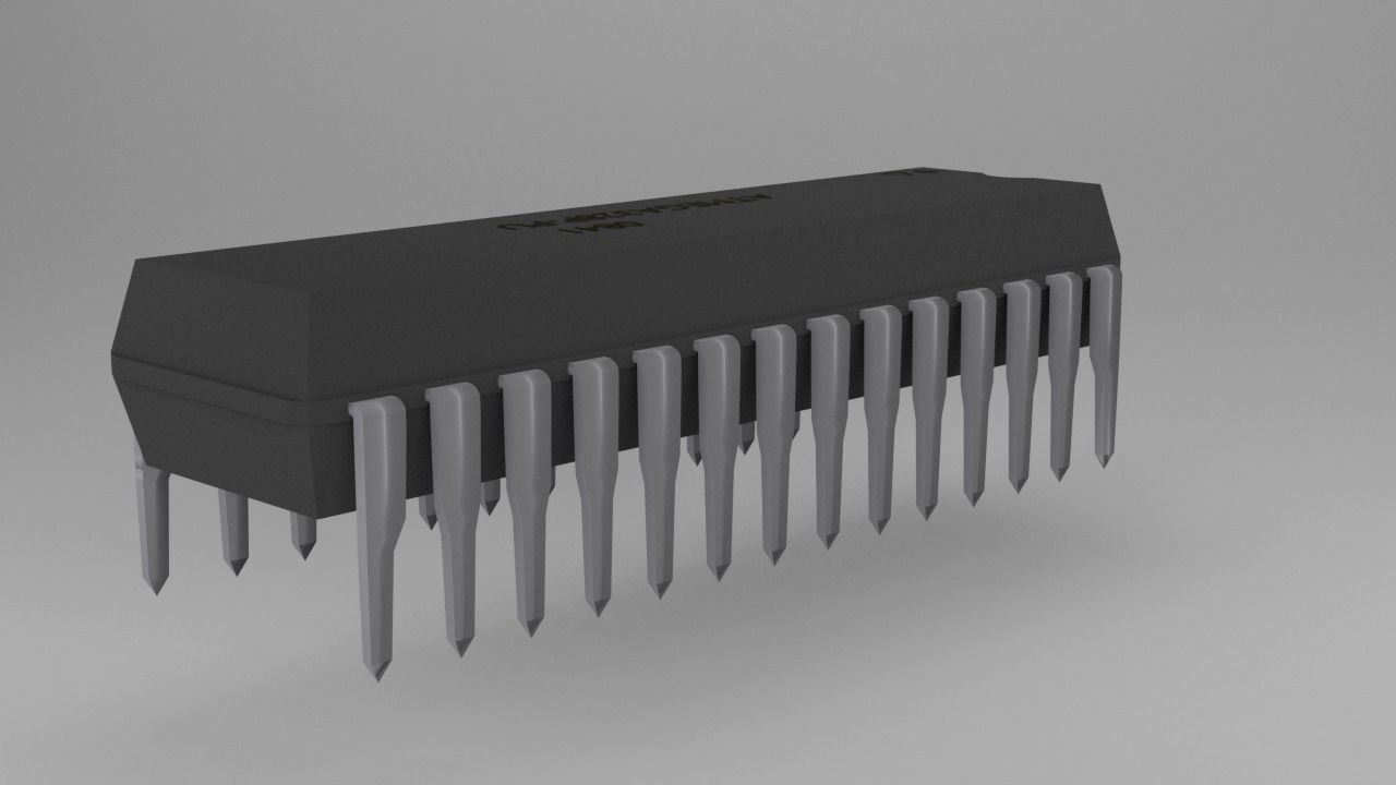 ATMega328P-PU Microcontroller Free low-poly 3D model_29