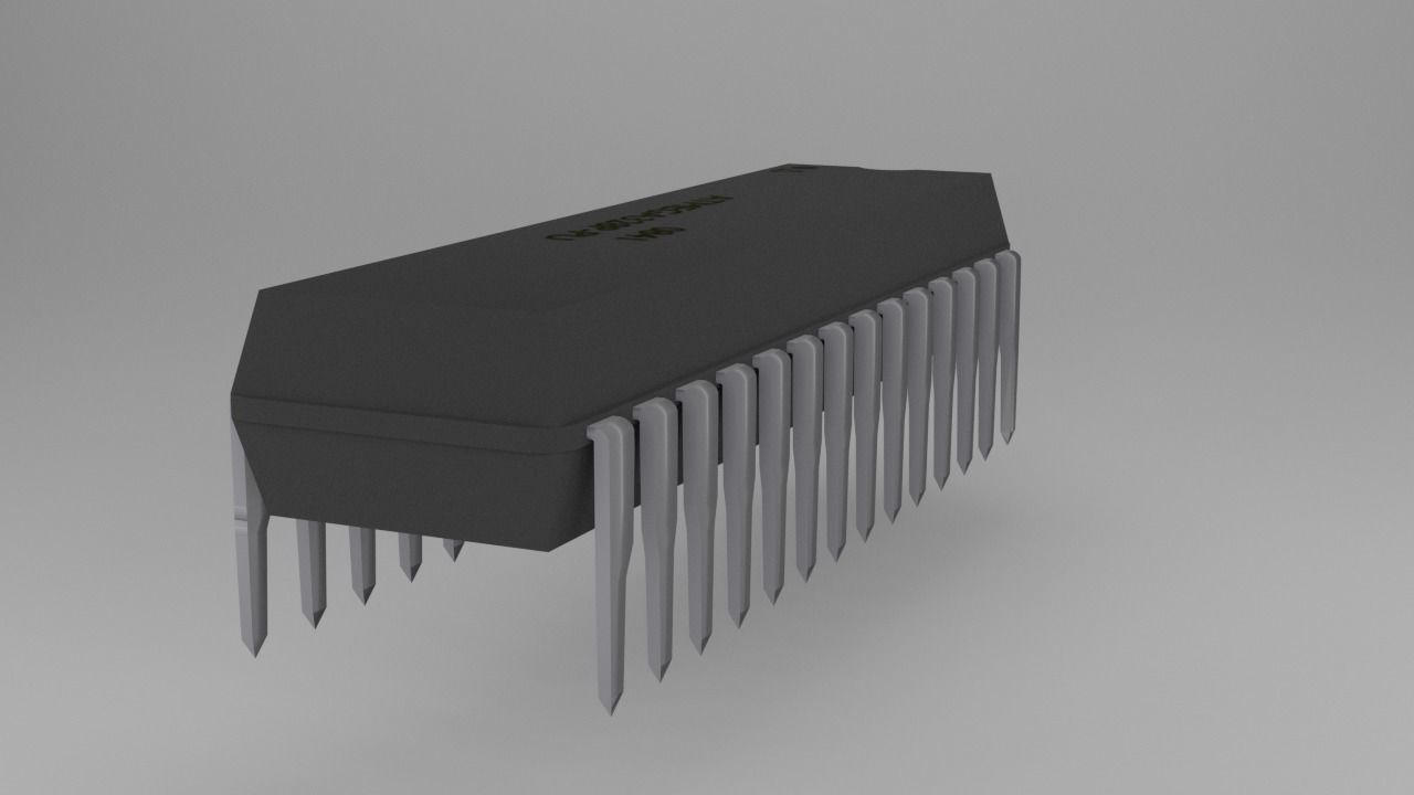 ATMega328P-PU Microcontroller Free low-poly 3D model_32