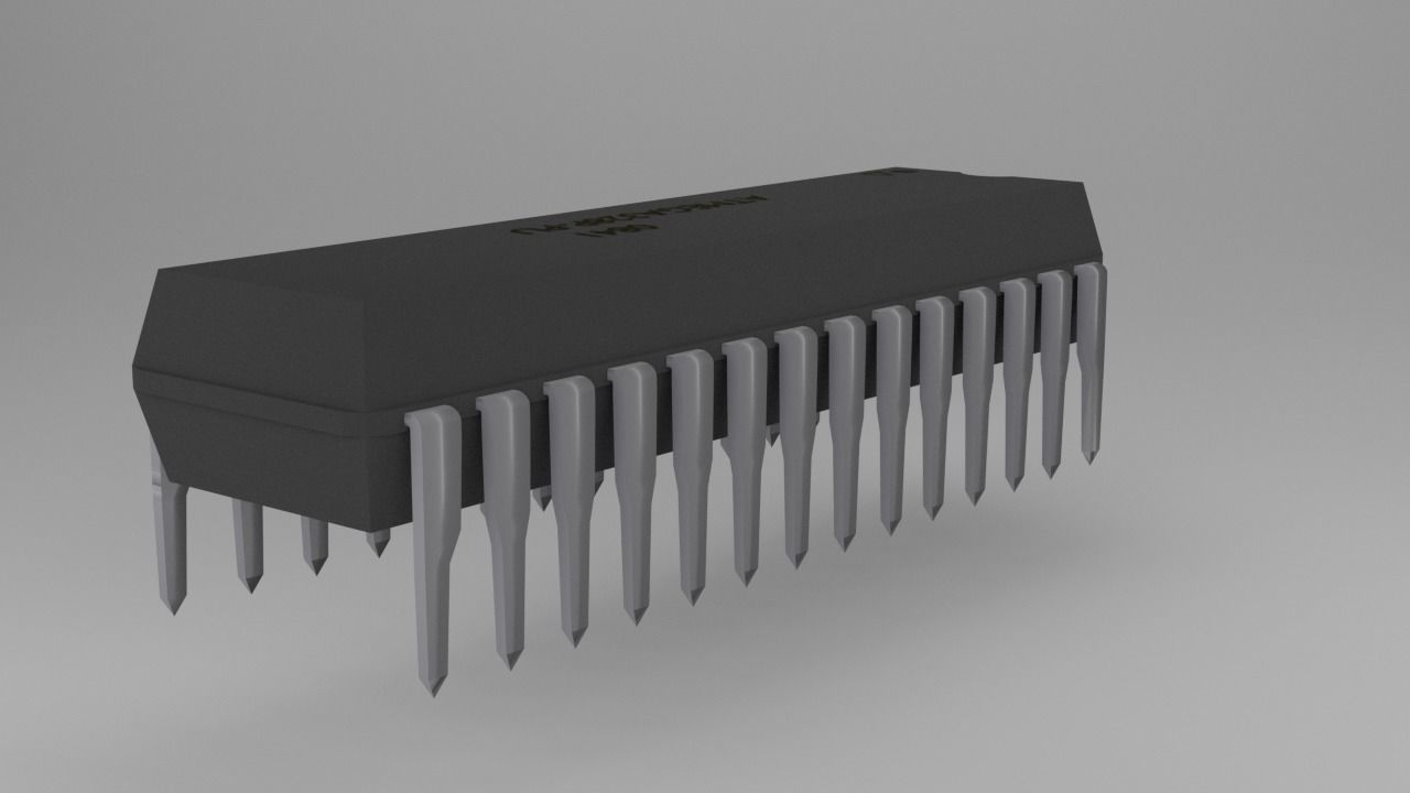 ATMega328P-PU Microcontroller Free low-poly 3D model_27