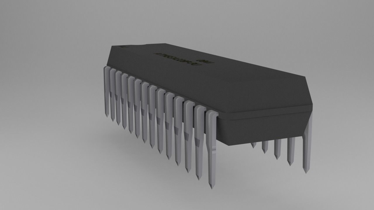 ATMega328P-PU Microcontroller Free low-poly 3D model_41