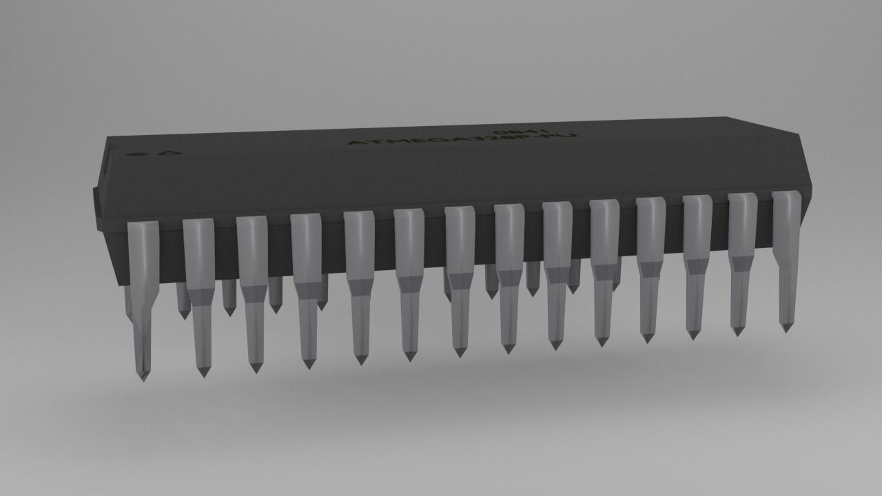 ATMega328P-PU Microcontroller Free low-poly 3D model_56