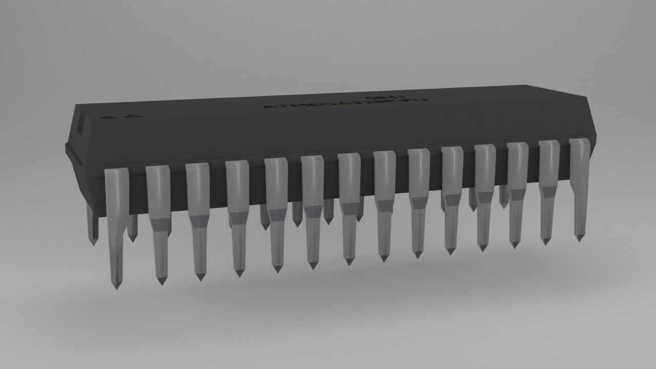 ATMega328P-PU Microcontroller Free low-poly 3D model_59