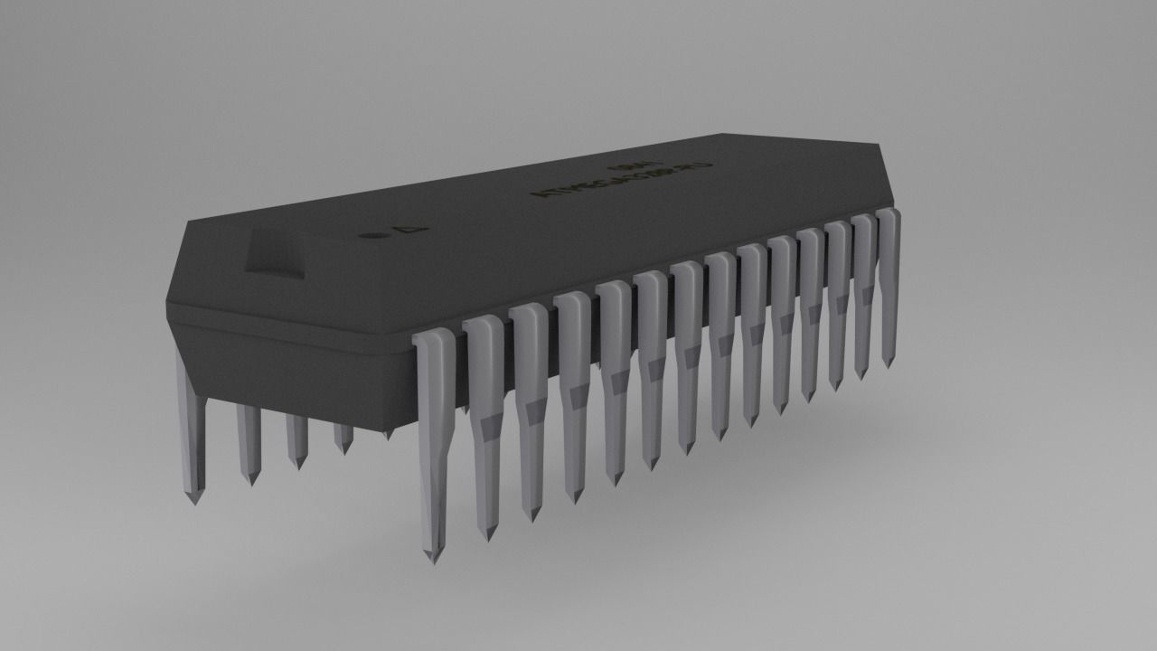 ATMega328P-PU Microcontroller Free low-poly 3D model_65
