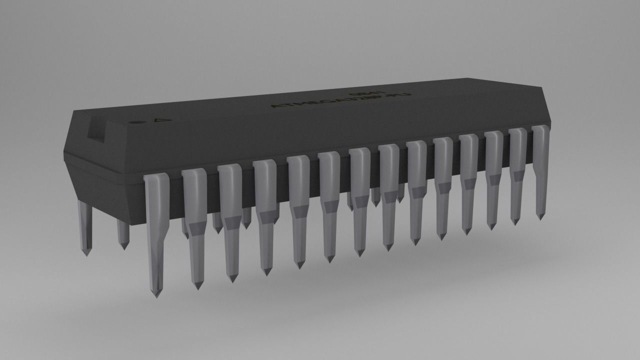 ATMega328P-PU Microcontroller Free low-poly 3D model_61