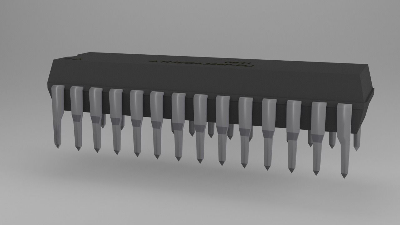 ATMega328P-PU Microcontroller Free low-poly 3D model_50