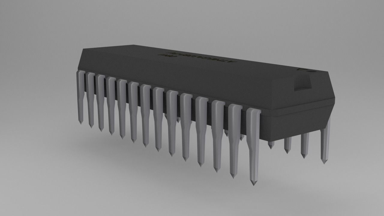 ATMega328P-PU Microcontroller Free low-poly 3D model_8
