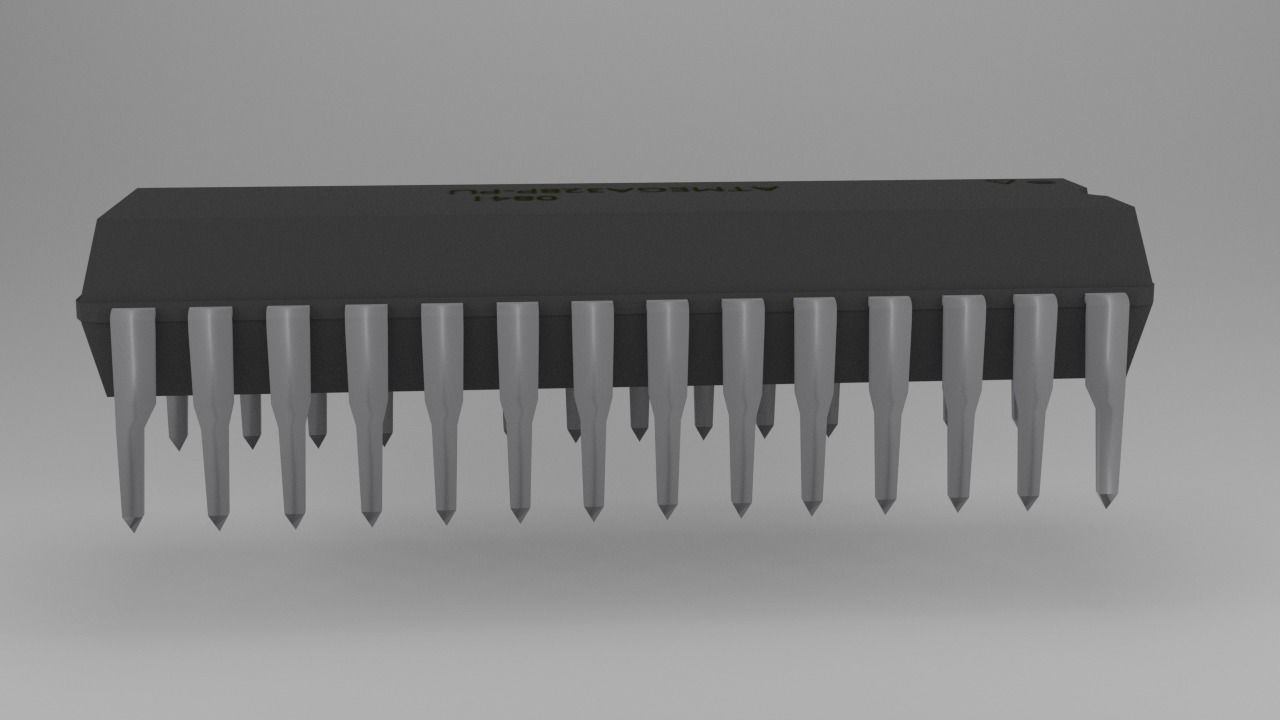 ATMega328P-PU Microcontroller Free low-poly 3D model_22