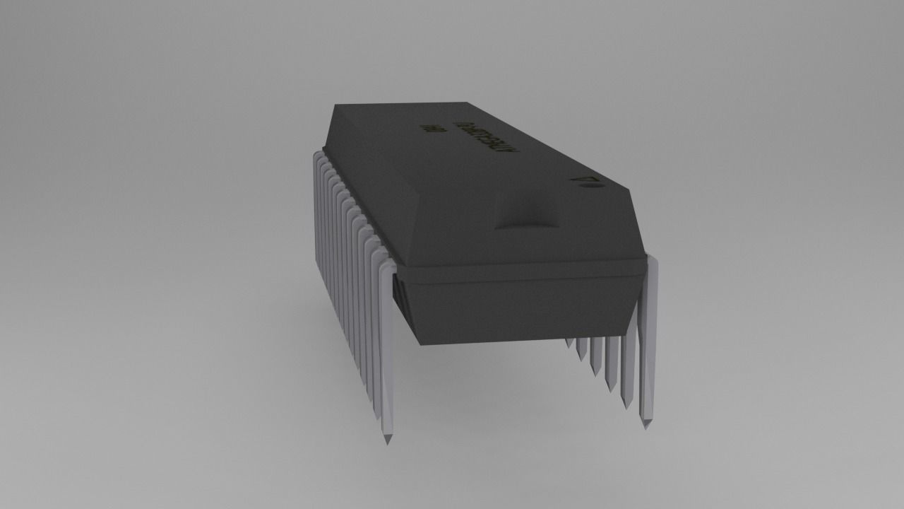 ATMega328P-PU Microcontroller Free low-poly 3D model_2