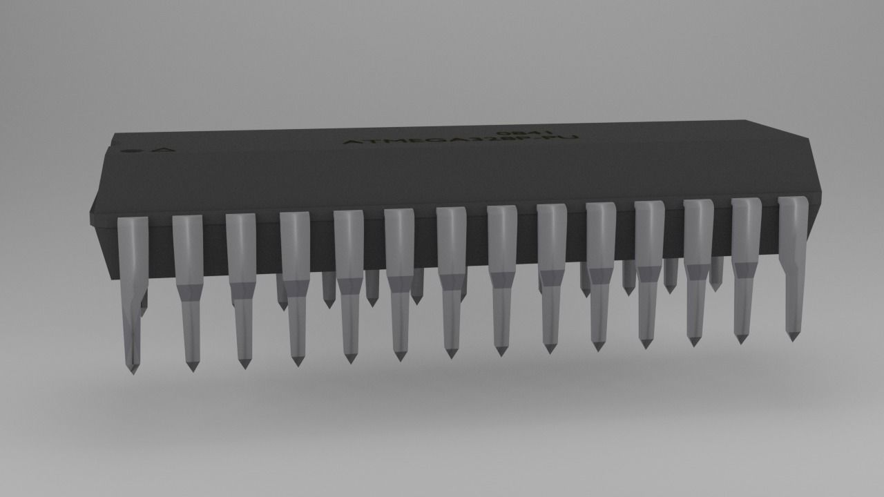 ATMega328P-PU Microcontroller Free low-poly 3D model_55