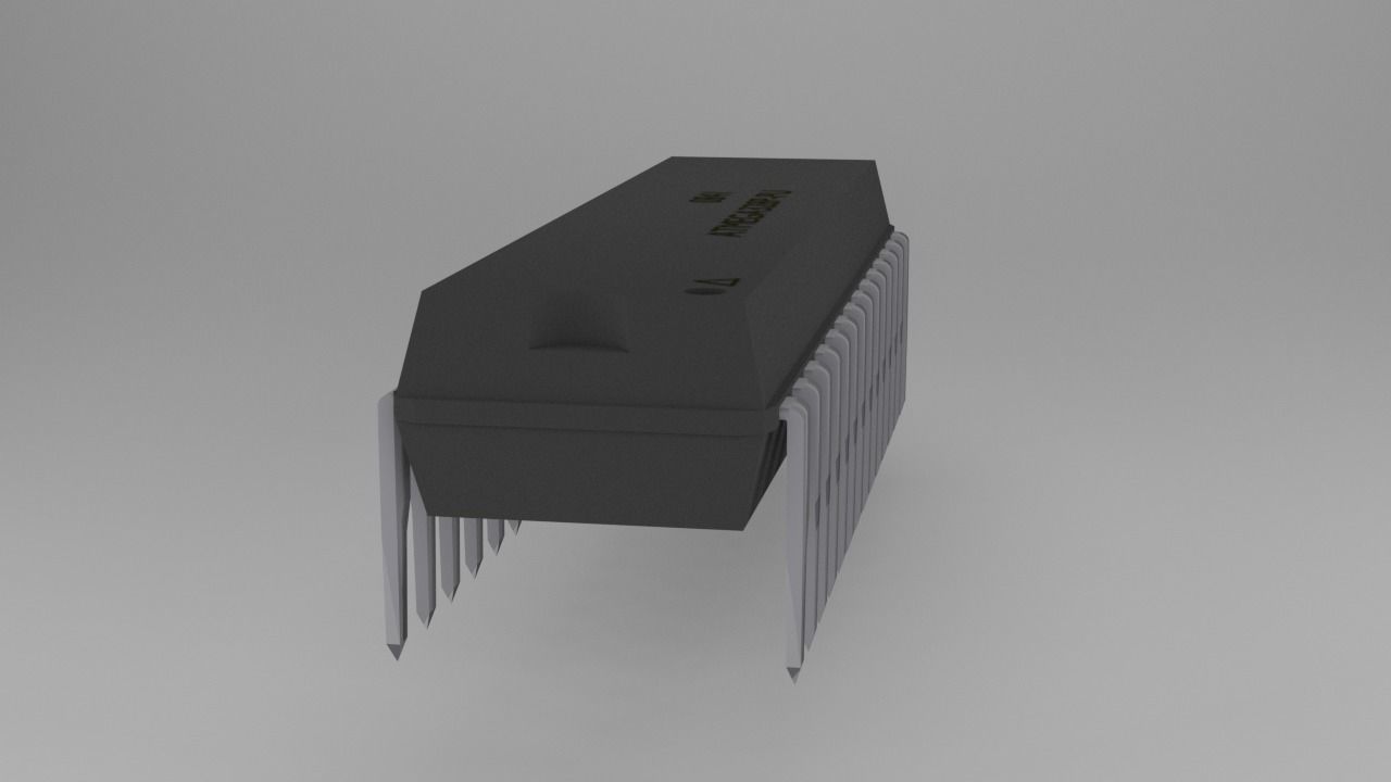 ATMega328P-PU Microcontroller Free low-poly 3D model_69
