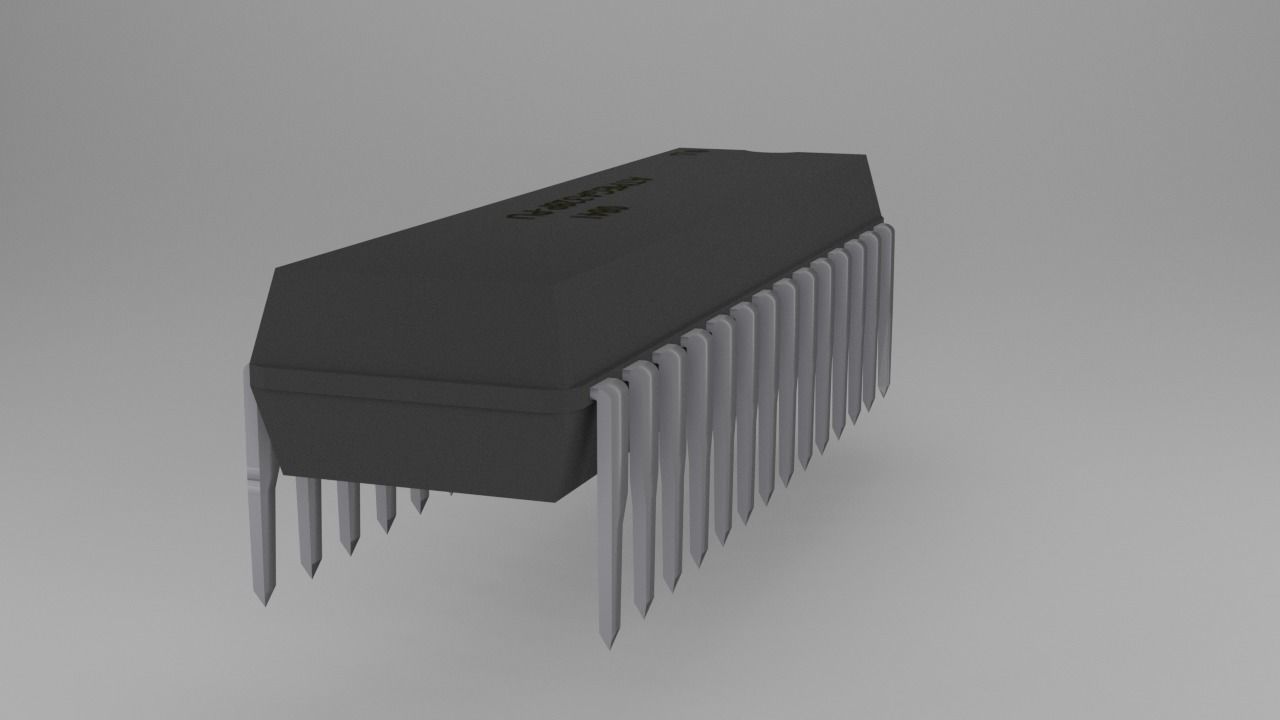 ATMega328P-PU Microcontroller Free low-poly 3D model_31