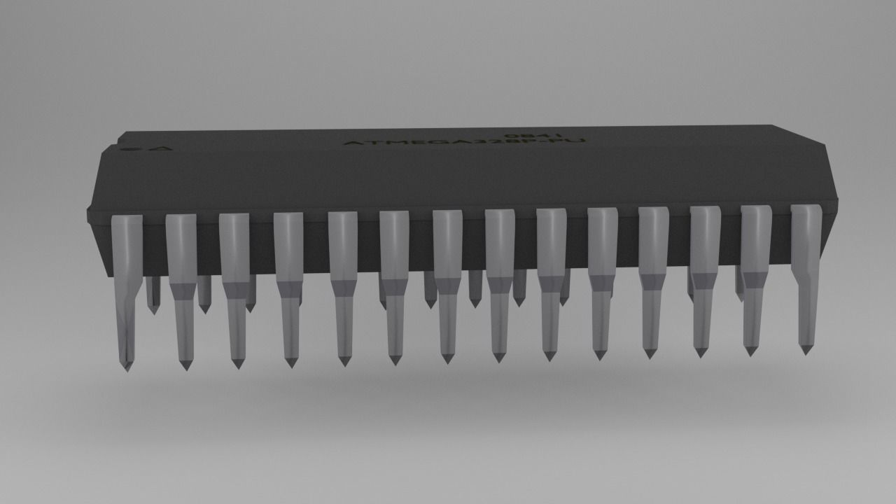 ATMega328P-PU Microcontroller Free low-poly 3D model_57