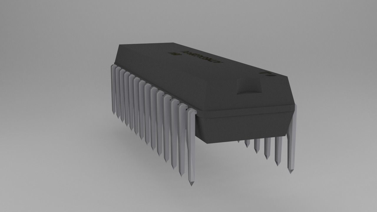 ATMega328P-PU Microcontroller Free low-poly 3D model_4