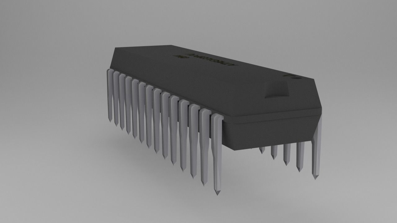 ATMega328P-PU Microcontroller Free low-poly 3D model_5