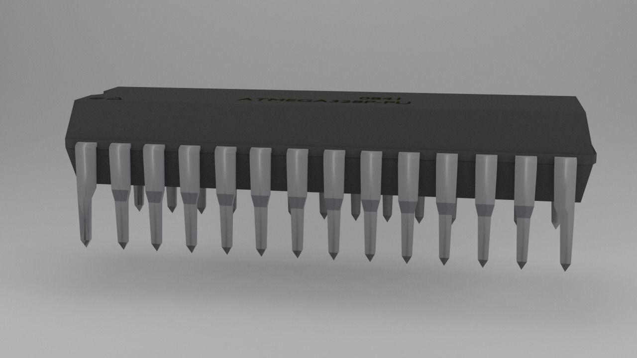 ATMega328P-PU Microcontroller Free low-poly 3D model_52