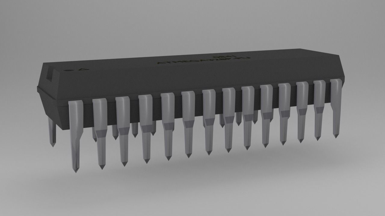 ATMega328P-PU Microcontroller Free low-poly 3D model_58