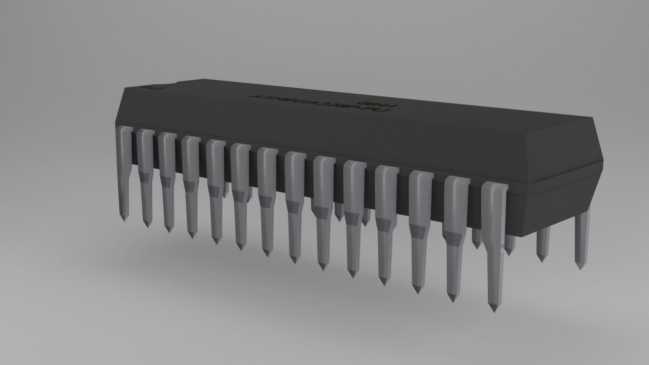 ATMega328P-PU Microcontroller Free low-poly 3D model_46