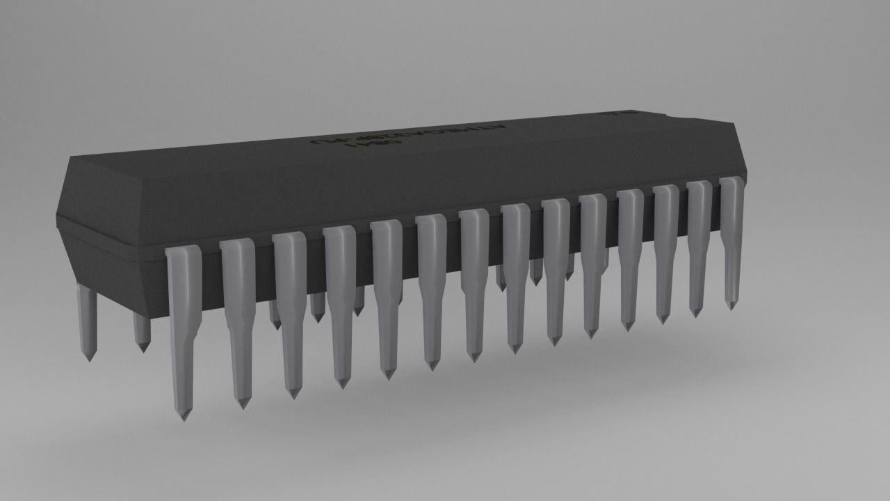 ATMega328P-PU Microcontroller Free low-poly 3D model_25