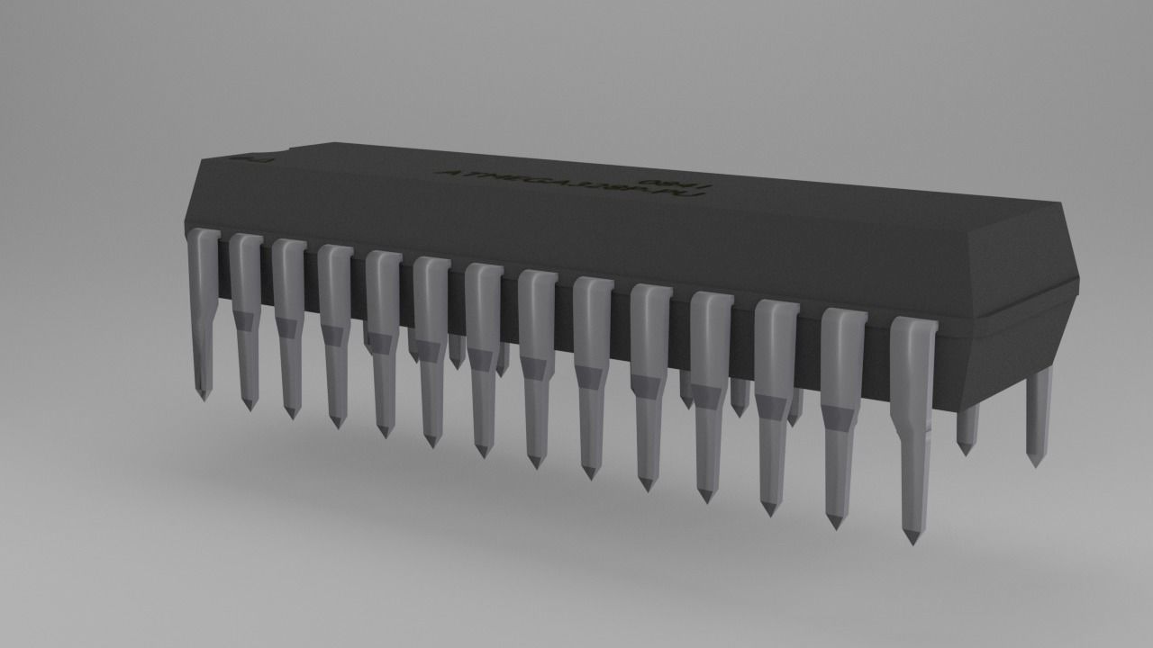 ATMega328P-PU Microcontroller Free low-poly 3D model_47